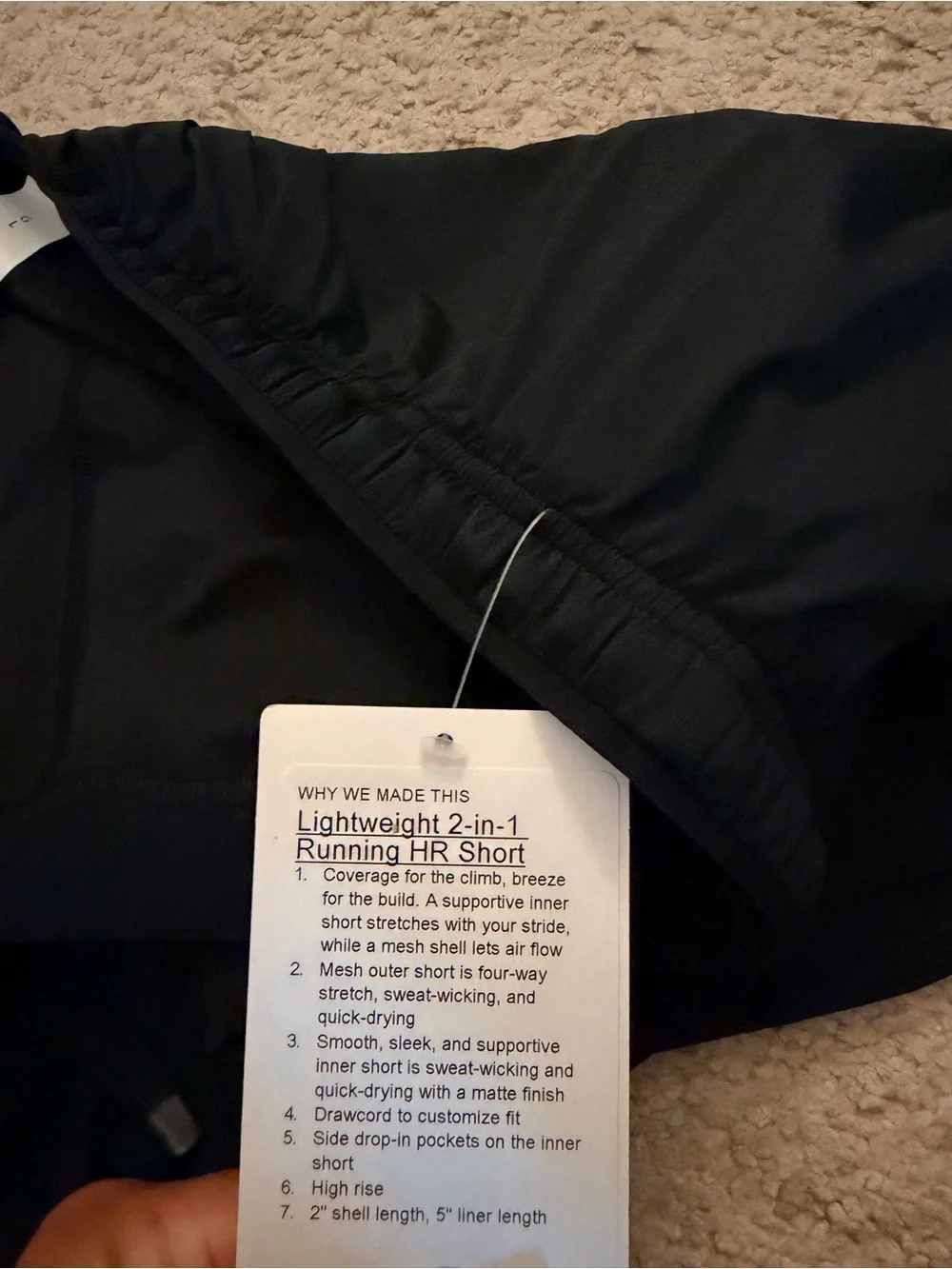 lululemon athletica Black 2 in 1 running HR short